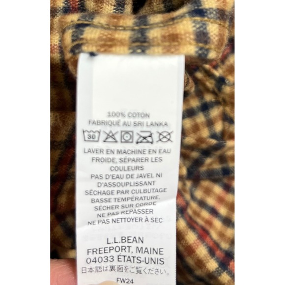 LL Bean Chamois Shirt Plaid Mens XXL Regular Fit Cotton Barley Brown Outdoor New - Picture 6 of 8